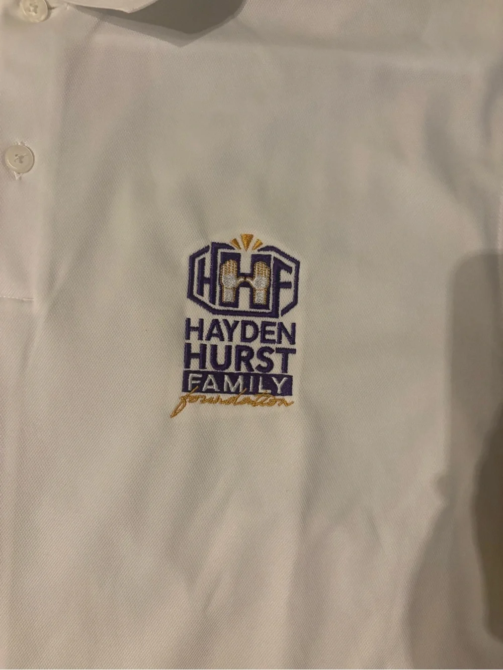 Nike Men’s White Dri-FIT Polo with Hayden Hurst Embroidery